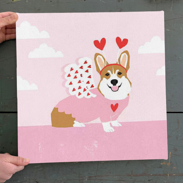 Dog Square Canvas – Corgi Love Bug – Canvas Print – Dog Wall Art Canvas – Dog Poster Printing – Dog Canvas Art – Furlidays