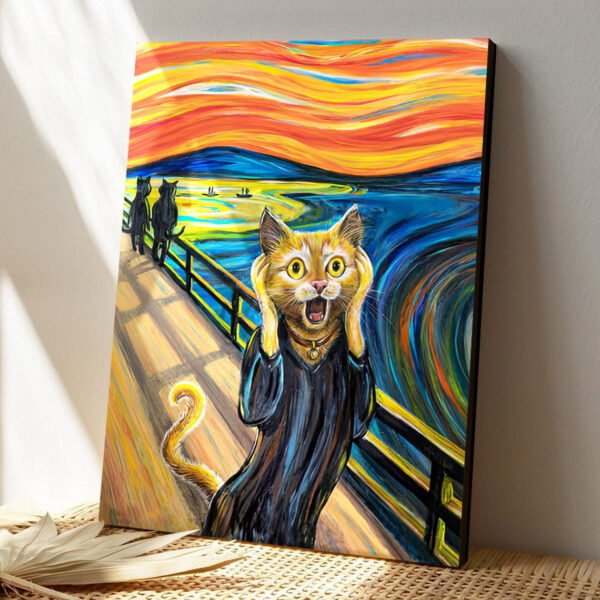 The Scream Cat Canvas – Cat Pictures – Cat Canvas Poster – Cat Wall Art – Gifts For Cat Lovers – Furlidays