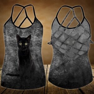 A Black Cat At Night Open Back Camisole Tank Top Fitness Shirt For Women Exercise Shirt 2 dulgkz
