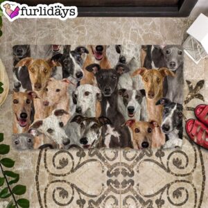 A Bunch Of Greyhounds Doormat Xmas Welcome Mats Dog Memorial Gift 2