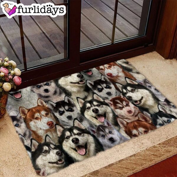 A Bunch Of Huskies Doormat – Xmas Welcome Mats – Dog Memorial Gift
