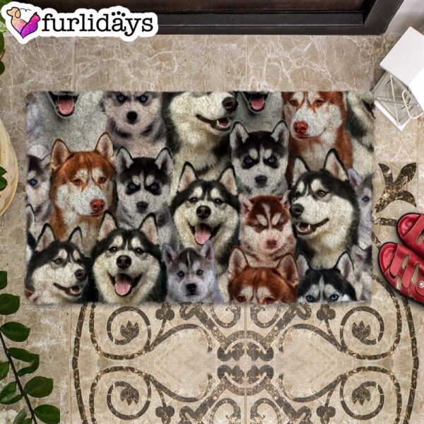 A Bunch Of Huskies Doormat – Xmas Welcome Mats – Dog Memorial Gift