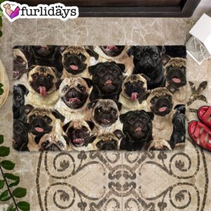 A Bunch Of Pugs Doormat Xmas Welcome Mats Gift For Dog Lovers 2