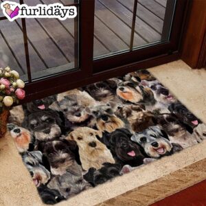 A Bunch Of Schnauzers Doormat Xmas Welcome Mats Gift For Dog Lovers 1