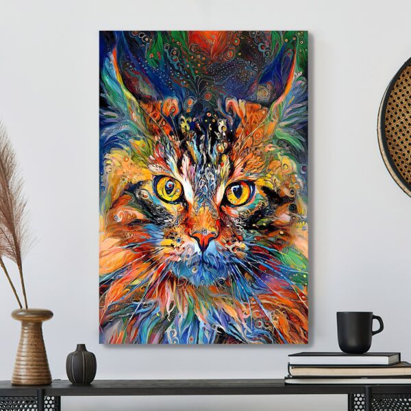 Abstract Surreal Cat Canvas – Cat Pictures – Cat Canvas Poster – Cat Wall Art – Gifts For Cat Lovers – Furlidays