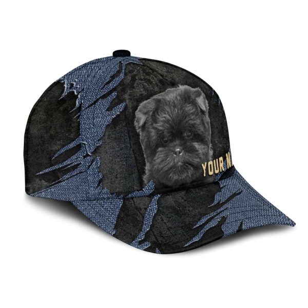 Affenpinscher Jean Background Custom Name & Photo Dog Cap – Classic Baseball Cap All Over Print – Gift For Dog Lovers