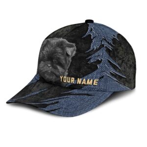 Affenpinscher Jean Background Custom Name Cap Classic Baseball Cap All Over Print Gift For Dog Lovers 3 ypfr7f