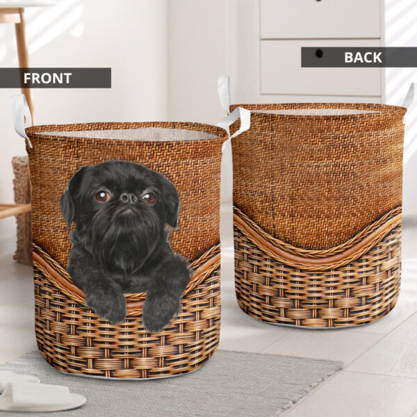 Affenpinscher Terrier Rattan Texture Laundry Basket – Dog Laundry Basket – Mother Gift – Gift For Dog Lovers