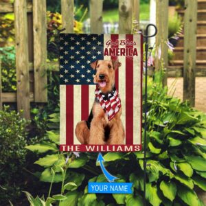 Airedale Terrier God Bless America Personalized Flag Garden Dog Flag Dog Flag For House 2