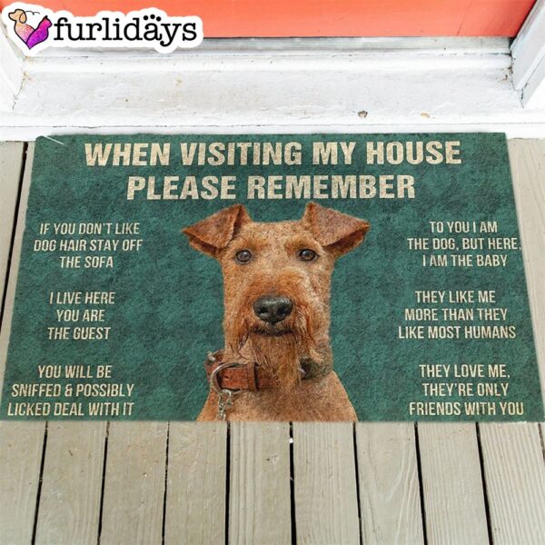 Airedale Terrier’s Rules Doormat – Xmas Welcome Mats – Gift For Dog Lovers
