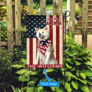 Akita God Bless America Personalized Flag Garden Dog Flag Dog Flag For House 2