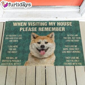 Akita’s Rules Doormat Flannel – Xmas…