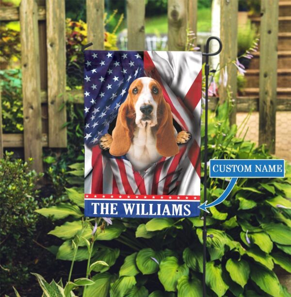 Alabama Basset Hound Personalized Garden Flag – Garden Dog Flag – Personalized Dog Garden Flags