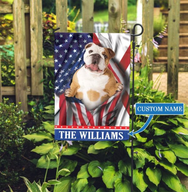 Alabama Bulldog Personalized Garden Flag – Garden Dog Flag – Personalized Dog Garden Flags