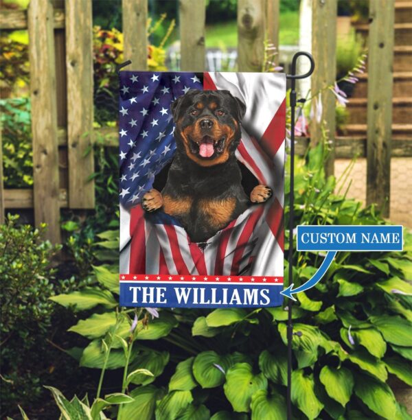 Alabama Rottweiler Personalized Garden Flag – Garden Dog Flag – Personalized Dog Garden Flags