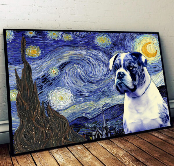 Alapaha Blue Blood Bulldog Poster & Matte Canvas – Dog Wall Art Prints – Painting On Canvas