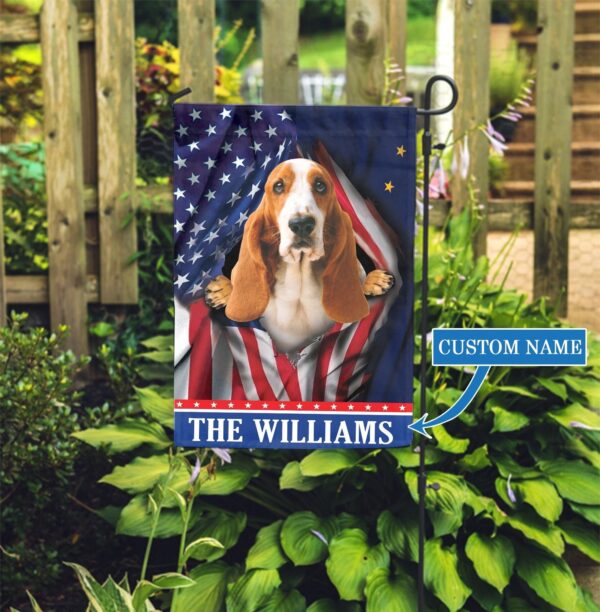 Alaska Basset Hound Personalized Garden Flag – Garden Dog Flag – Personalized Dog Garden Flags