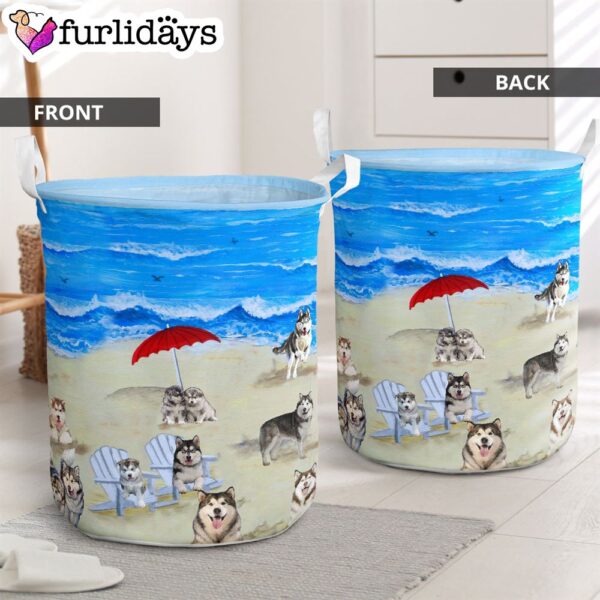Alaska In Beach – Laundry Basket – Dog Laundry Basket – Mother Gift – Gift For Dog Lovers
