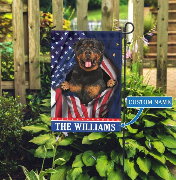 Alaska Rottweiler Personalized Garden Flag – Garden Dog Flag – Personalized Dog Garden Flags