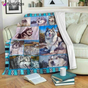Alaskan Malamute Blanket Gift For Christmas, Home Decor Bedding Couch Sofa Soft