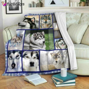 Alaskan Malamute Dog Blanket Gift For Christmas, Home Decor Bedding Couch Sofa