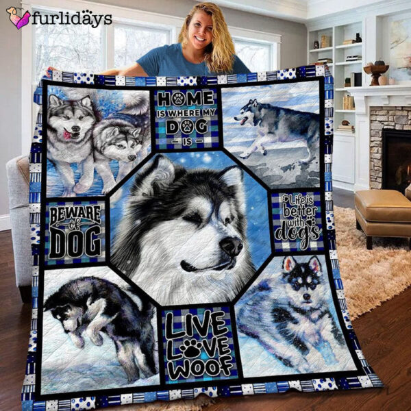 Alaskan Malamute  Fleece Sherpa Blanket, Home Decor Bedding Couch, Great Quilt Blanket For Birthday Christmas