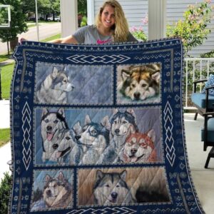 Alaskan Malamute Friends Quilt Blanket Gifts For Birthday Christmas Thanksgiving
