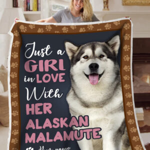 Alaskan Malamute Just A Girl Blanket…