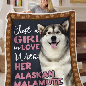 Alaskan Malamute Just A Girl Blanket Throws – Soft Lightweight Cozy Blanket – Suitable For All Season Malalan