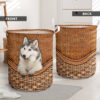 Alaskan Malamute Rattan Texture Laundry Basket…