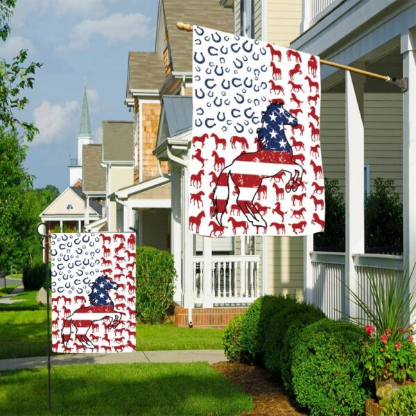 America Horses Flag – Flags For The Garden – Backyard Outdoor Flag