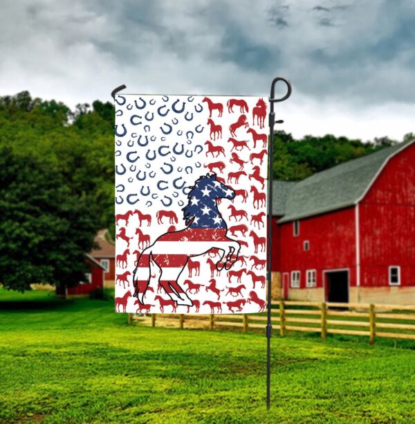 America Horses Flag – Flags For The Garden – Backyard Outdoor Flag