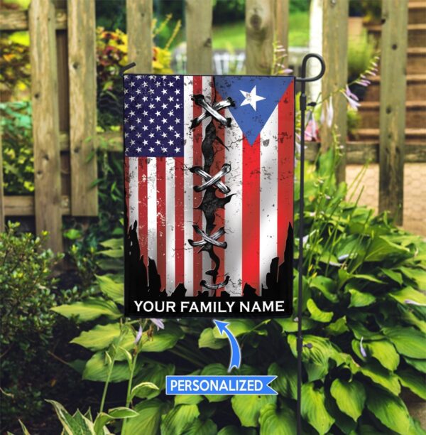 America & Puerto Rico Personalized Flag – Garden Flags Outdoor – Outdoor Decoration