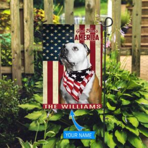 American Bulldog God Bless America Personalized Flag Garden Dog Flag Dog Flag For House 2
