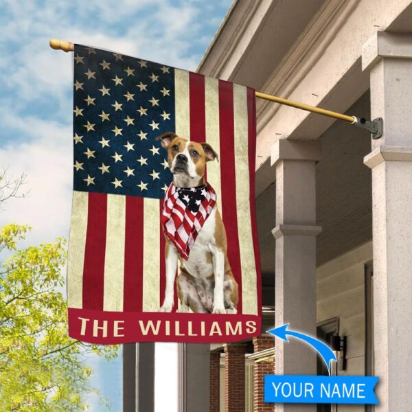 American Bulldog Personalized Flag – Garden Dog Flag – Personalized Dog Garden Flags