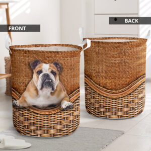 American Bulldog Rattan Texture Laundry Basket…