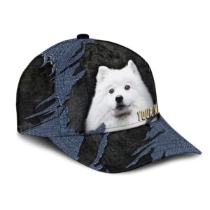 American Eskimo Jean Background Custom Name Cap Classic Baseball Cap All Over Print Gift For Dog Lovers 2 c4vd6o