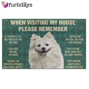American Eskimo s Rules Doormat Flannel Xmas Welcome Mats Gift For Dog Lovers 2