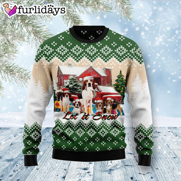 American Foxhound Let It Snow Dog Lover Ugly Christmas Sweater – Gifts For Dog Lovers