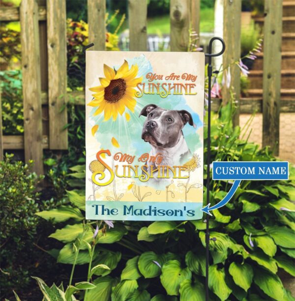 American Pit Bull Sunflower Personalized Garden Flag – Garden Dog Flag – Dog Flag For House