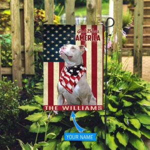 American Pit Bull Terrier God Bless America Personalized Flag Garden Dog Flag Dog Flag For House 2