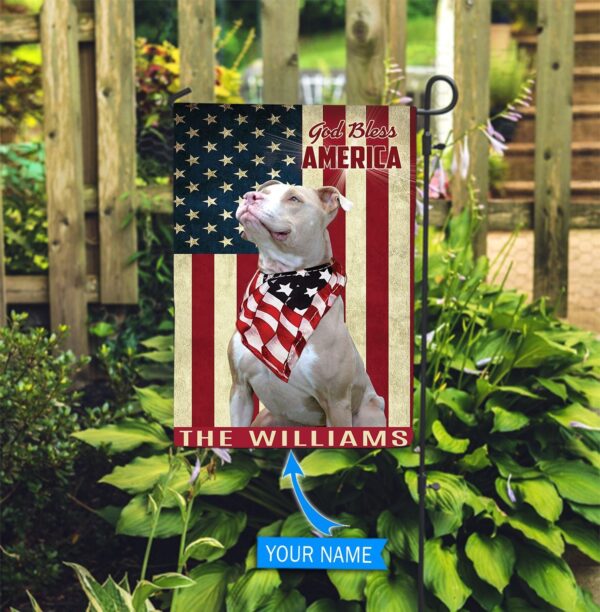 American Pit Bull Terrier God Bless America Personalized Flag – Garden Dog Flag – Dog Flag For House