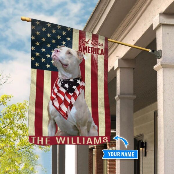 American Pit Bull Terrier God Bless America Personalized Flag – Garden Dog Flag – Dog Flag For House