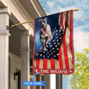 American Pit Bull Terrier Personalized House Flag Garden Dog Flag Personalized Dog Garden Flags 1