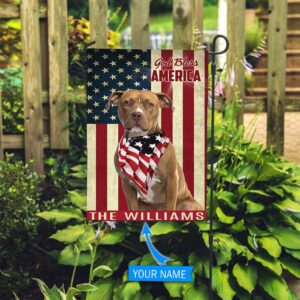 American Staffordshire Terrier God Bless America Personalized Flag Garden Dog Flag Dog Flag For House 2
