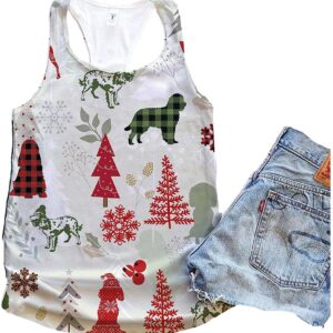 American Water Spaniel Dog Christmas Plaid Flannel Tank Top Summer Casual Tank Tops For Women Gift For Young Adults 1 m7pxia