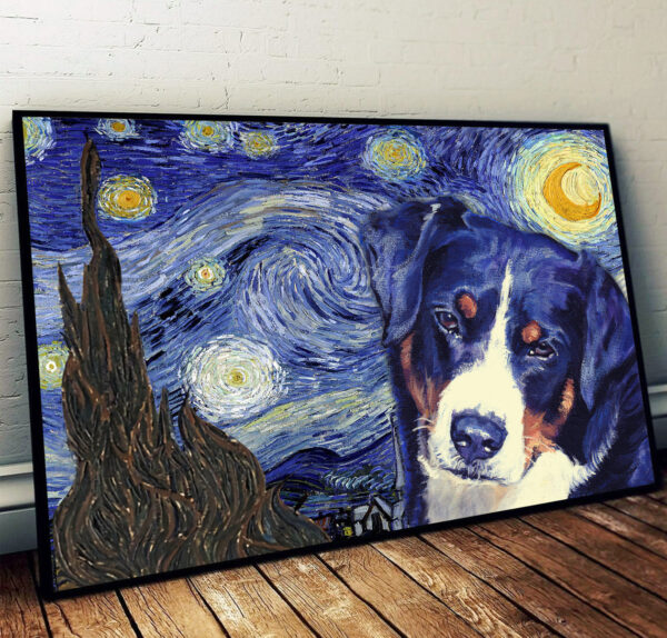 Appenzeller Sennenhund Poster & Matte Canvas – Dog Wall Art Prints – Painting On Canvas