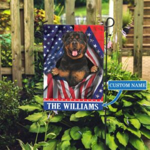 Arkansas Rottweiler Personalized Garden Flag –…