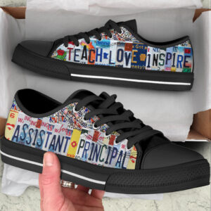 Assistant Principal Inspire License Plates Low Top Shoes Best Gift For Teacher School Shoes Malalan 2