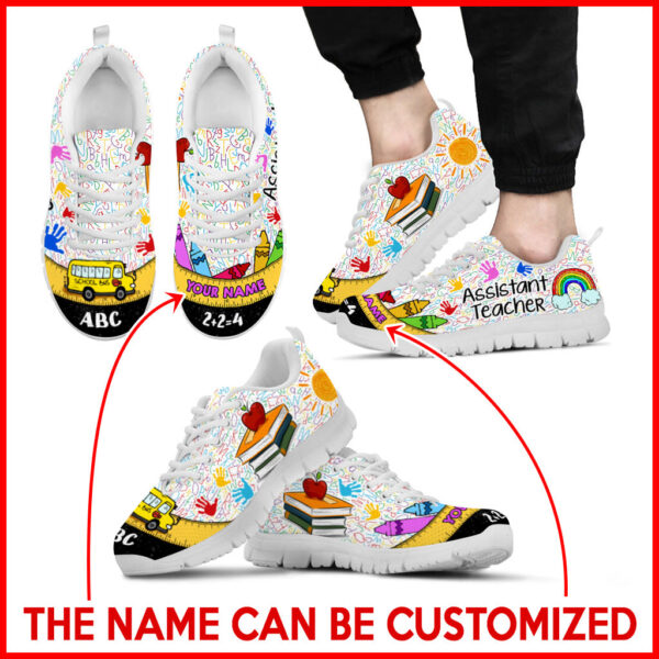 Assistant Teacher Shoes Bus Ruler Sneaker Walking Shoes – Personalized Custom – Best Gift For Teacher’s Day